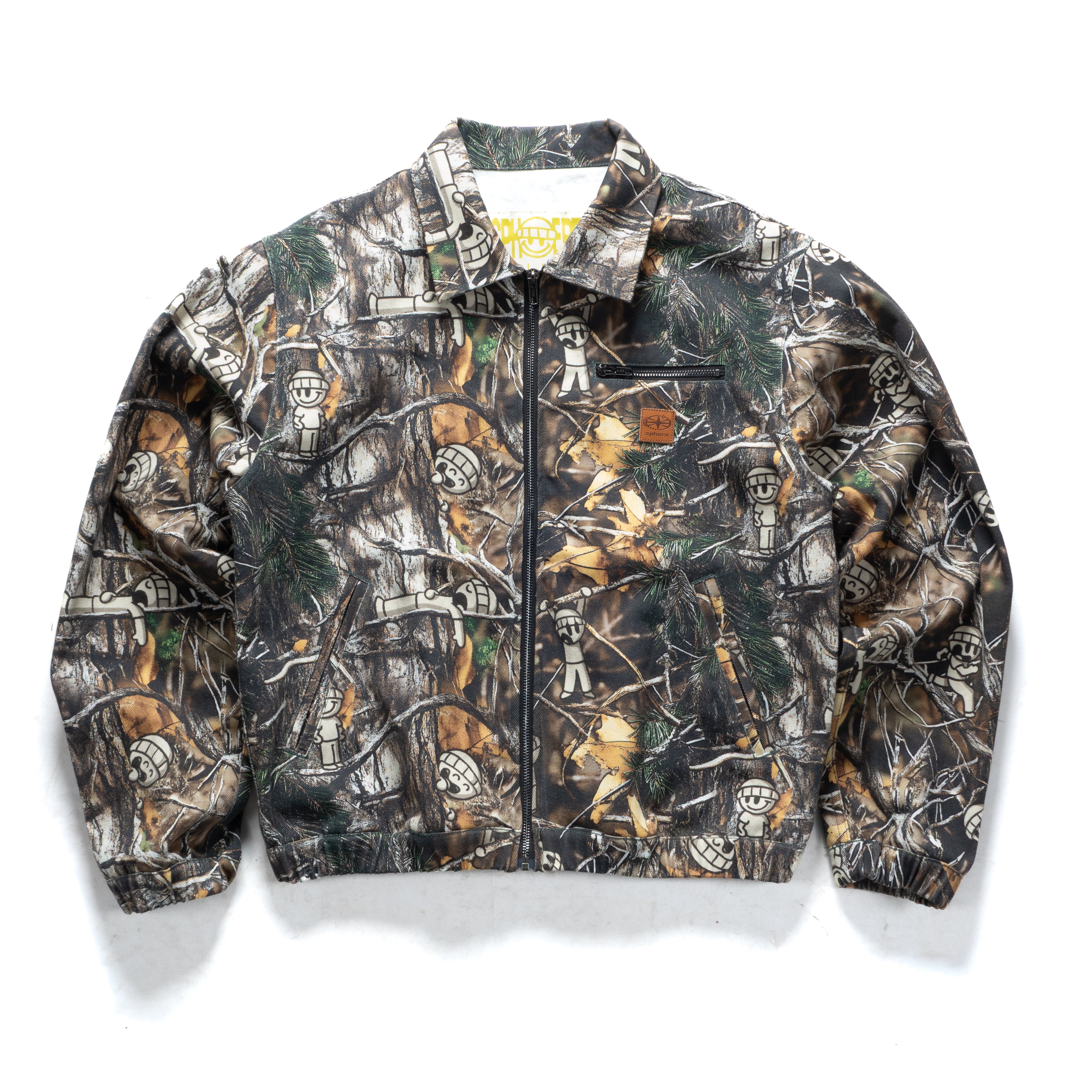 Veste workwear camouflage forest Triple Sphere portée homme streetwear outdoor