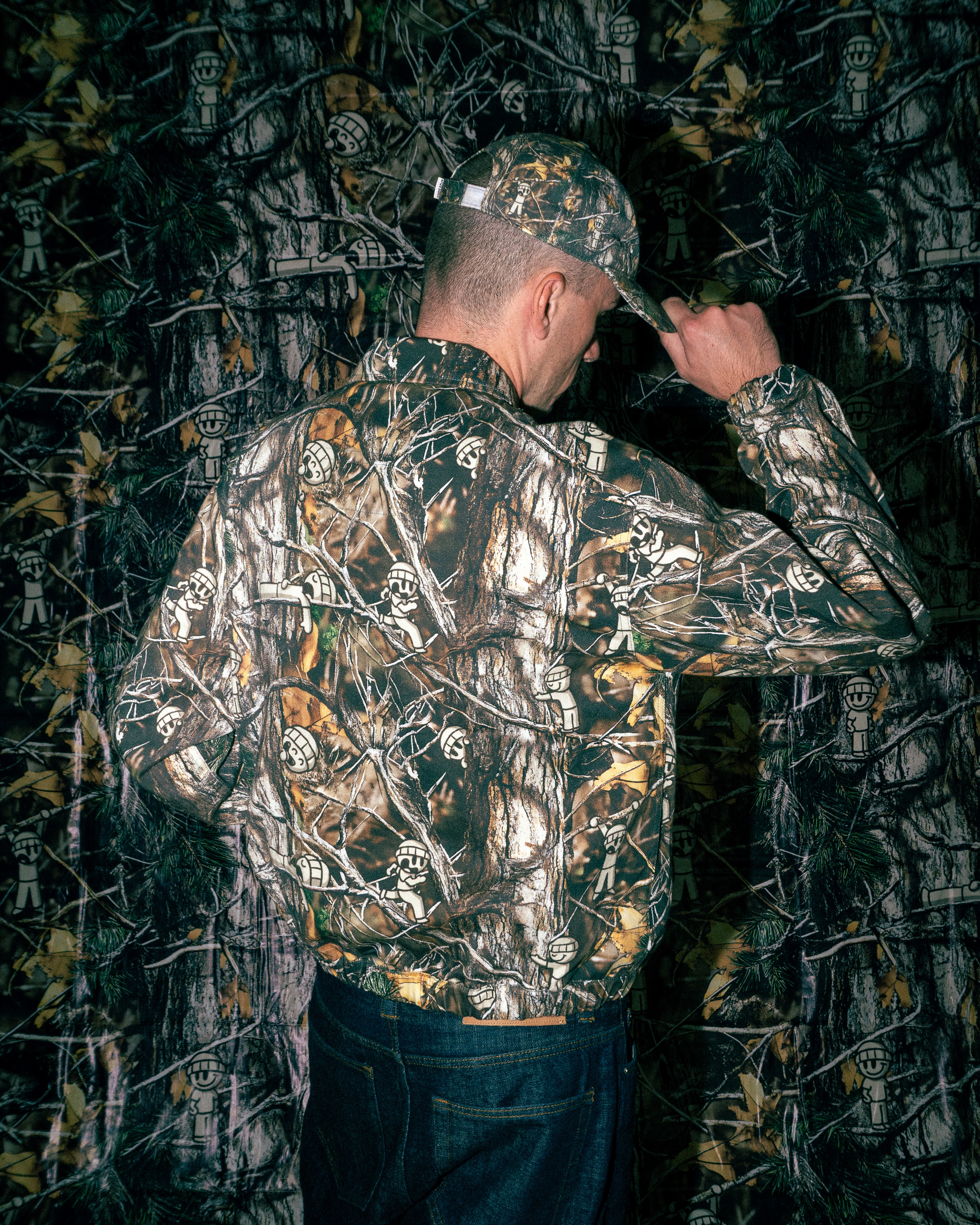 Forest camo jacket Triple Sphere vue complète tenue streetwear outdoor homme