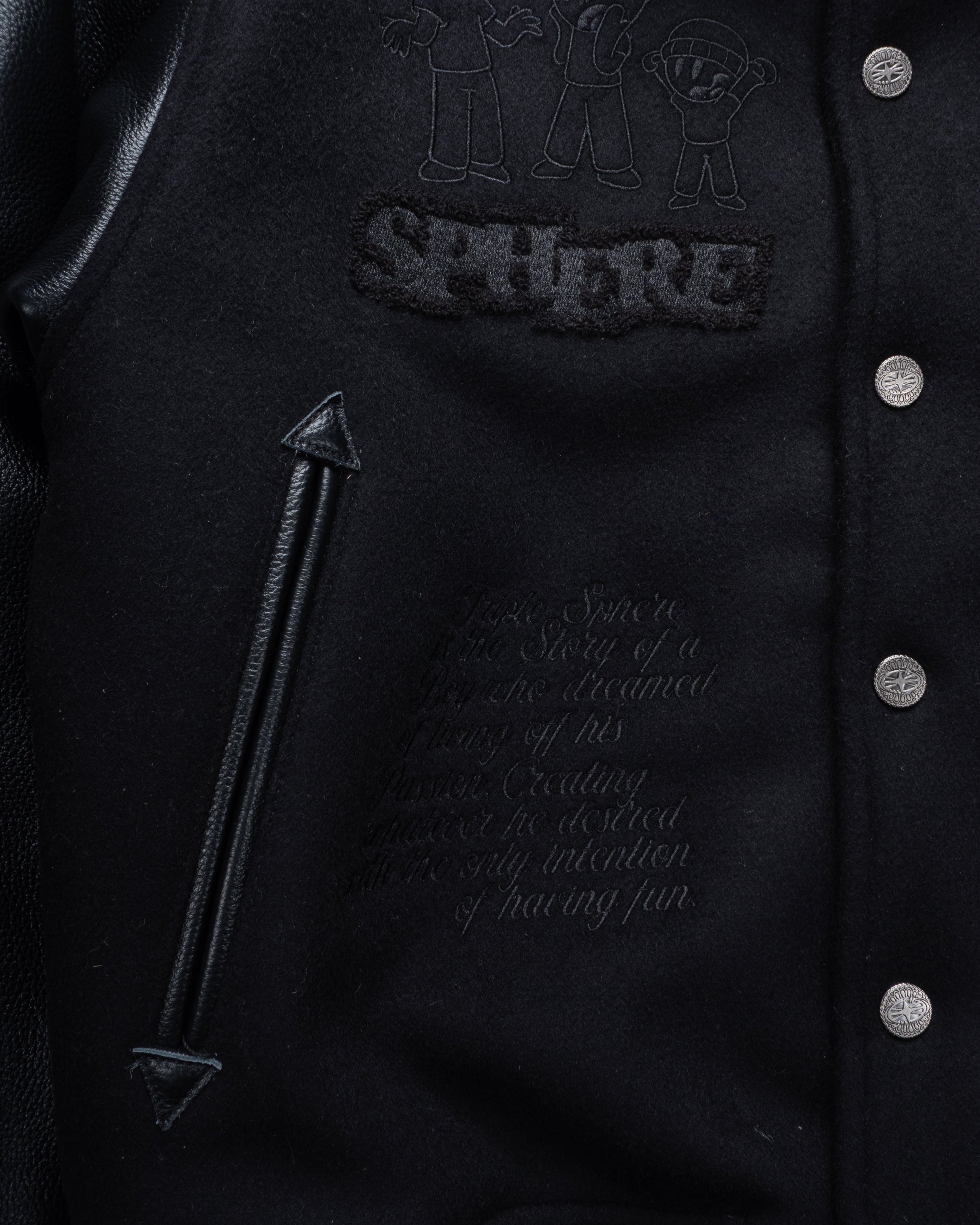 Black Leather Varsity Jacket