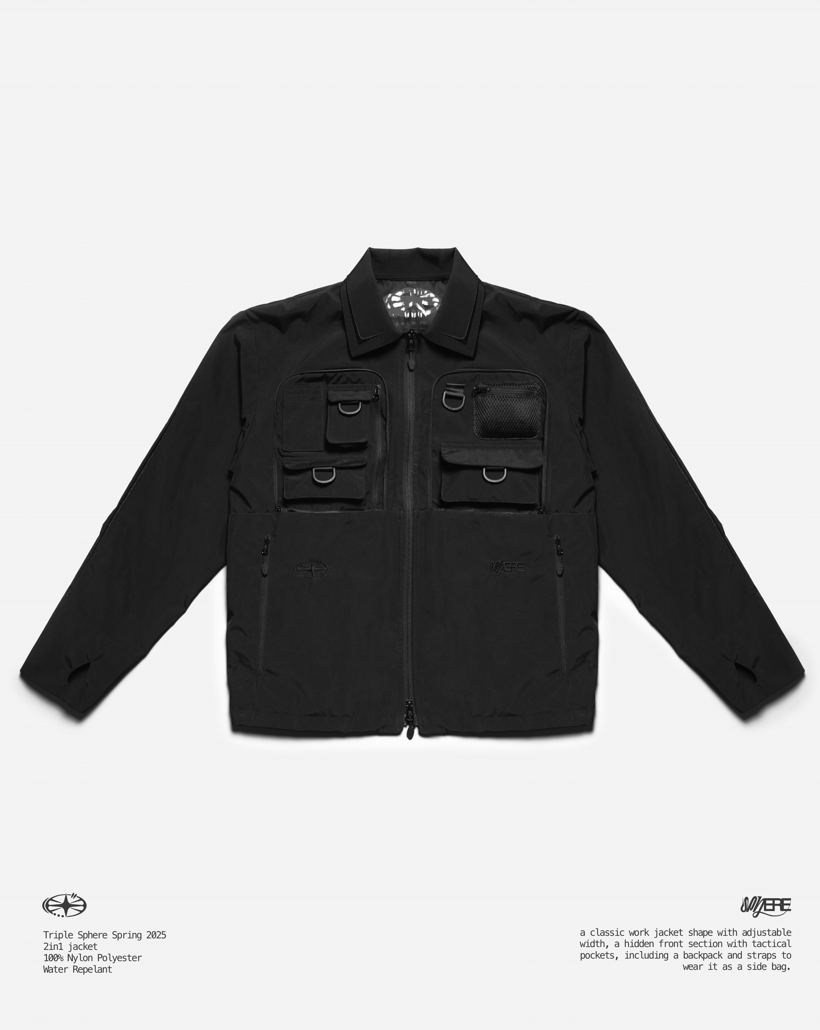 ブラック 2in1 ワークジャケット