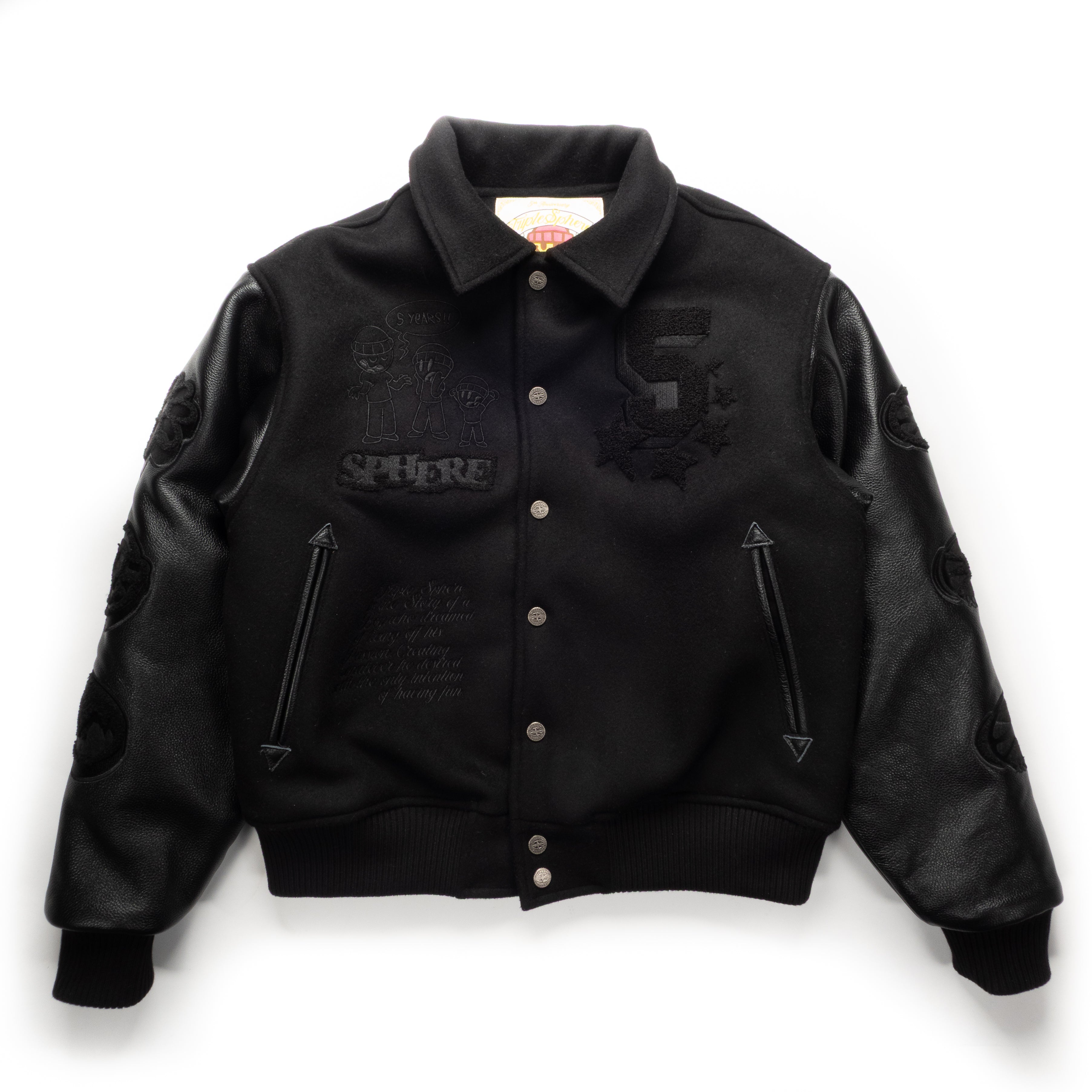 Black Leather Varsity Jacket