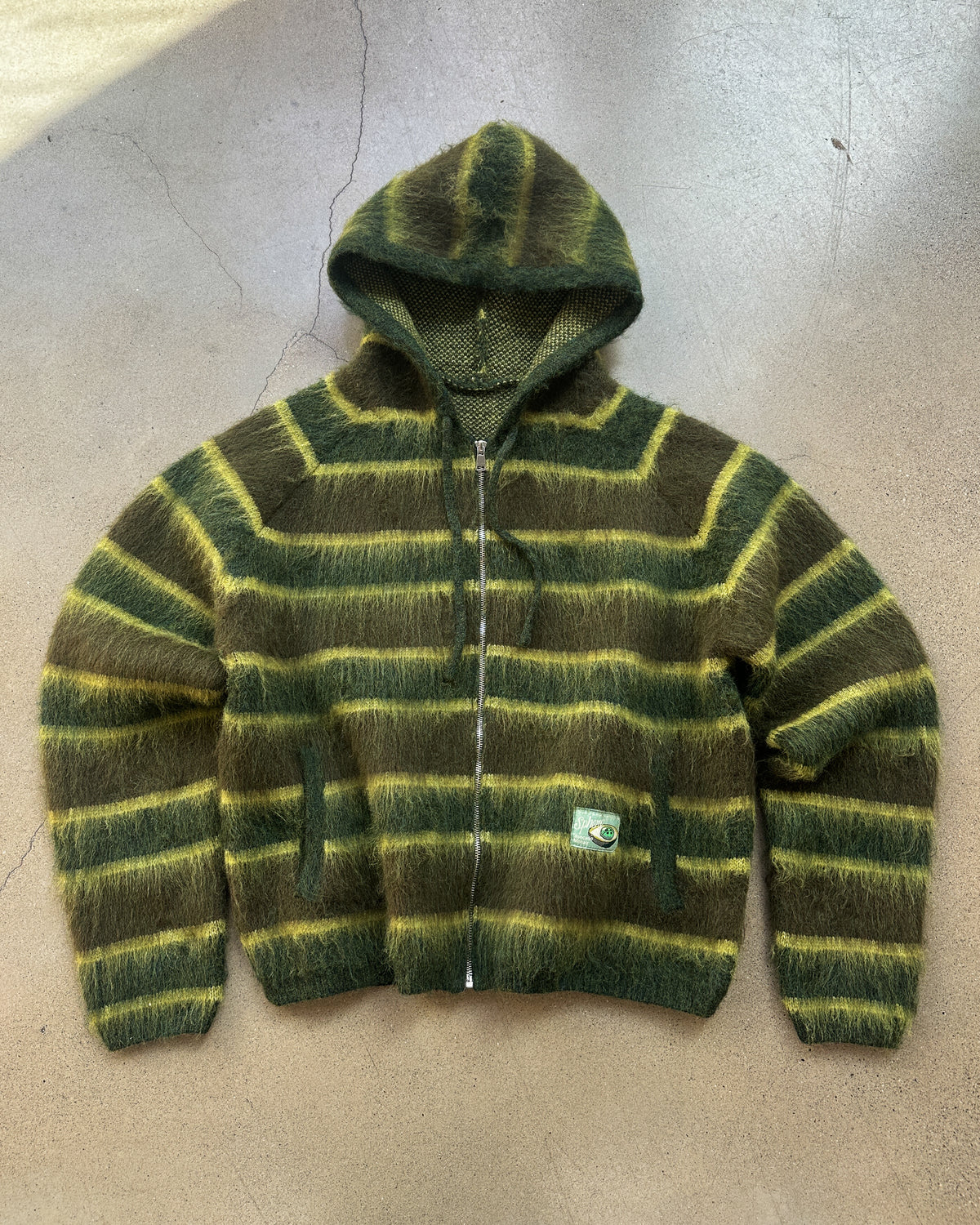 Avocado Fruit Mohair Hooded Jacket