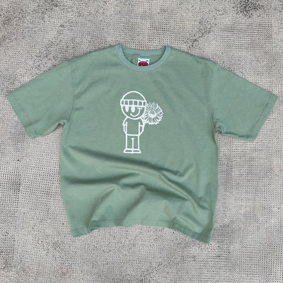 Hidden flower wil olive tee