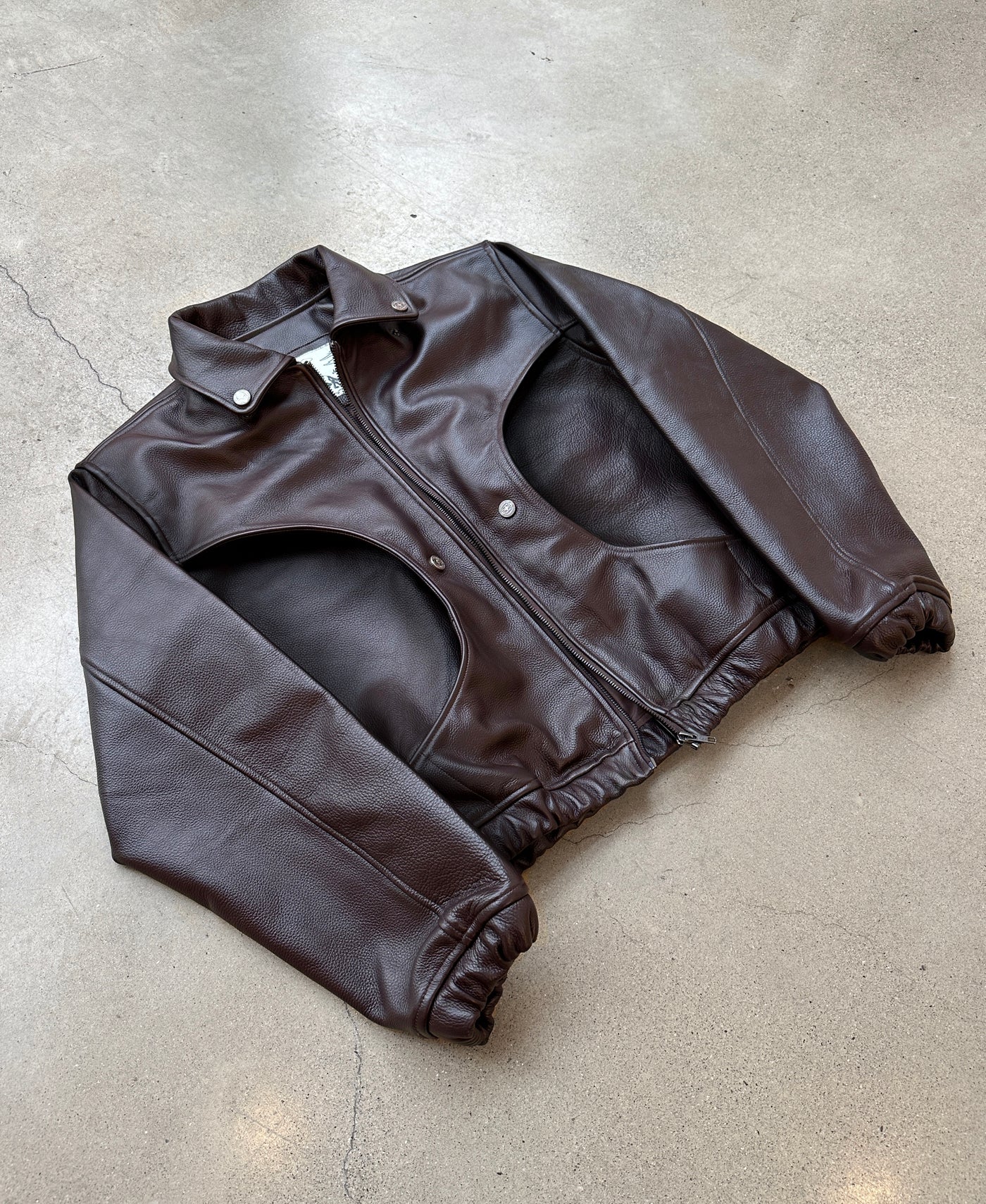 REAL LEATHER JACKET (BROWN)