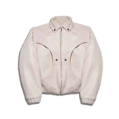 REAL LEATHER JACKET (BLANC CASSÉ)