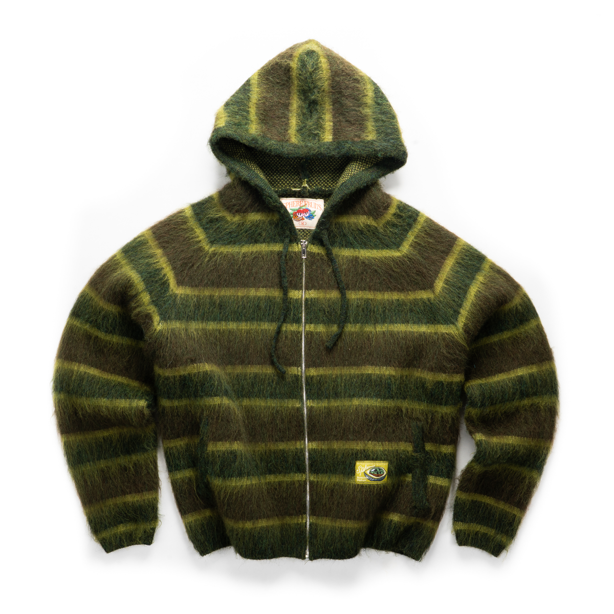 Avocado Fruit Mohair Hooded Jacket